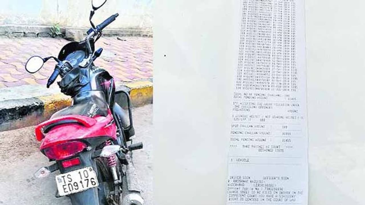 ఒక్క బైక్ మీద 135 చలానాలు...తప్పించుకు తిరుగువాడు ధన్యుడేమి కాదు ఒక్క బైక్ మీద 135 చలానాలు...తప్పించుకు తిరుగువాడు ధన్యుడేమి కాదు