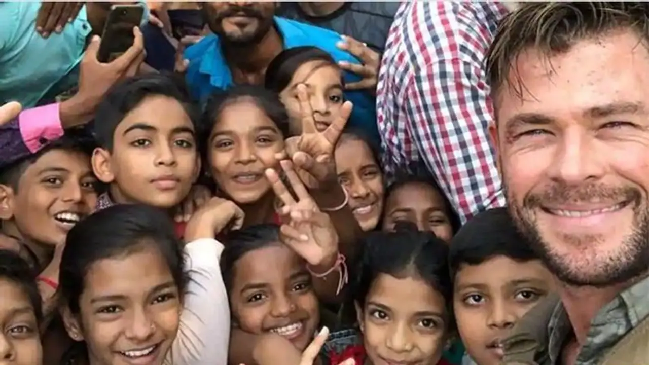 Thor aka Chris Hensworth is having a thunderous time in India and has the photographs to prove it