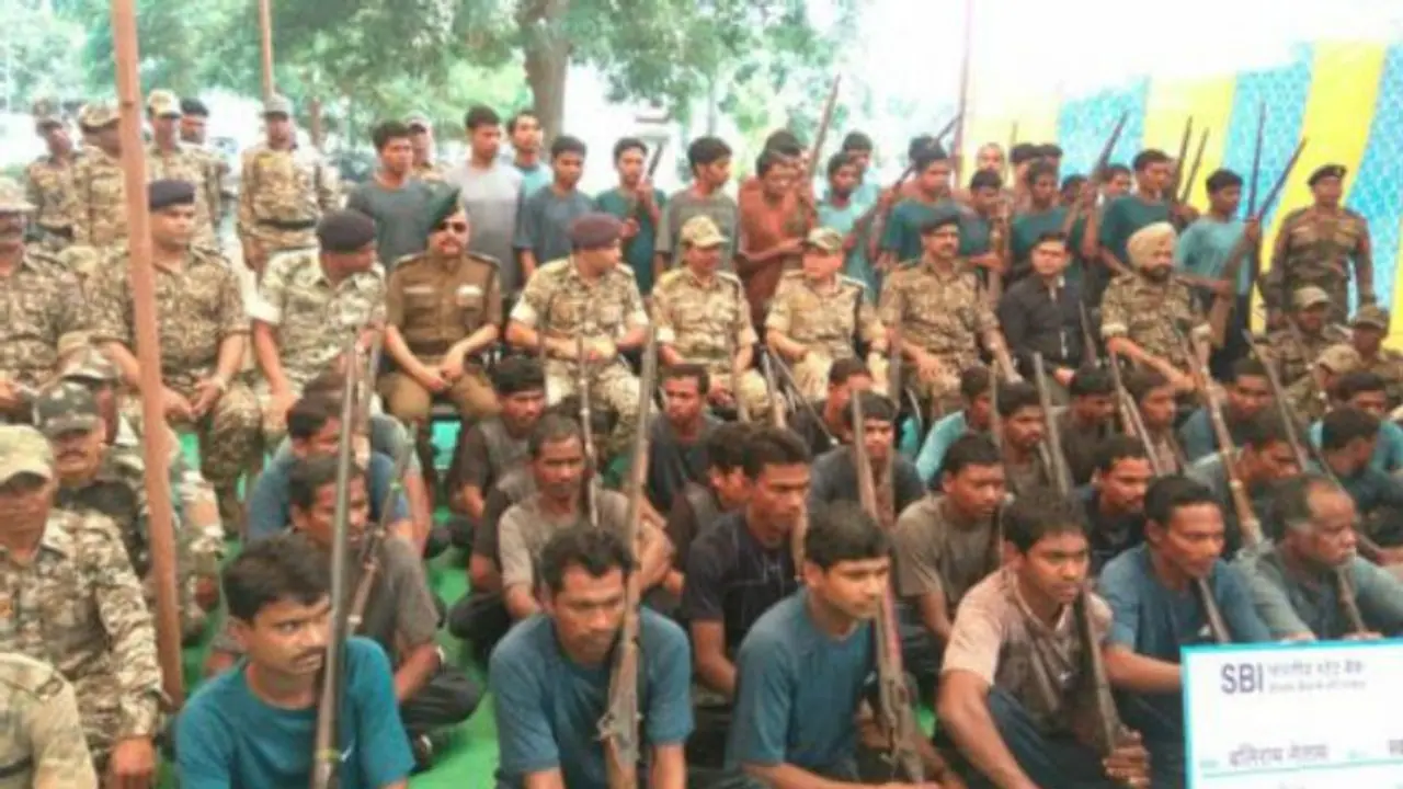 Sixty two naxals surrender in Bastar ahead of Chhattisgarh polls Sixty two naxals surrender in Bastar ahead of Chhattisgarh polls