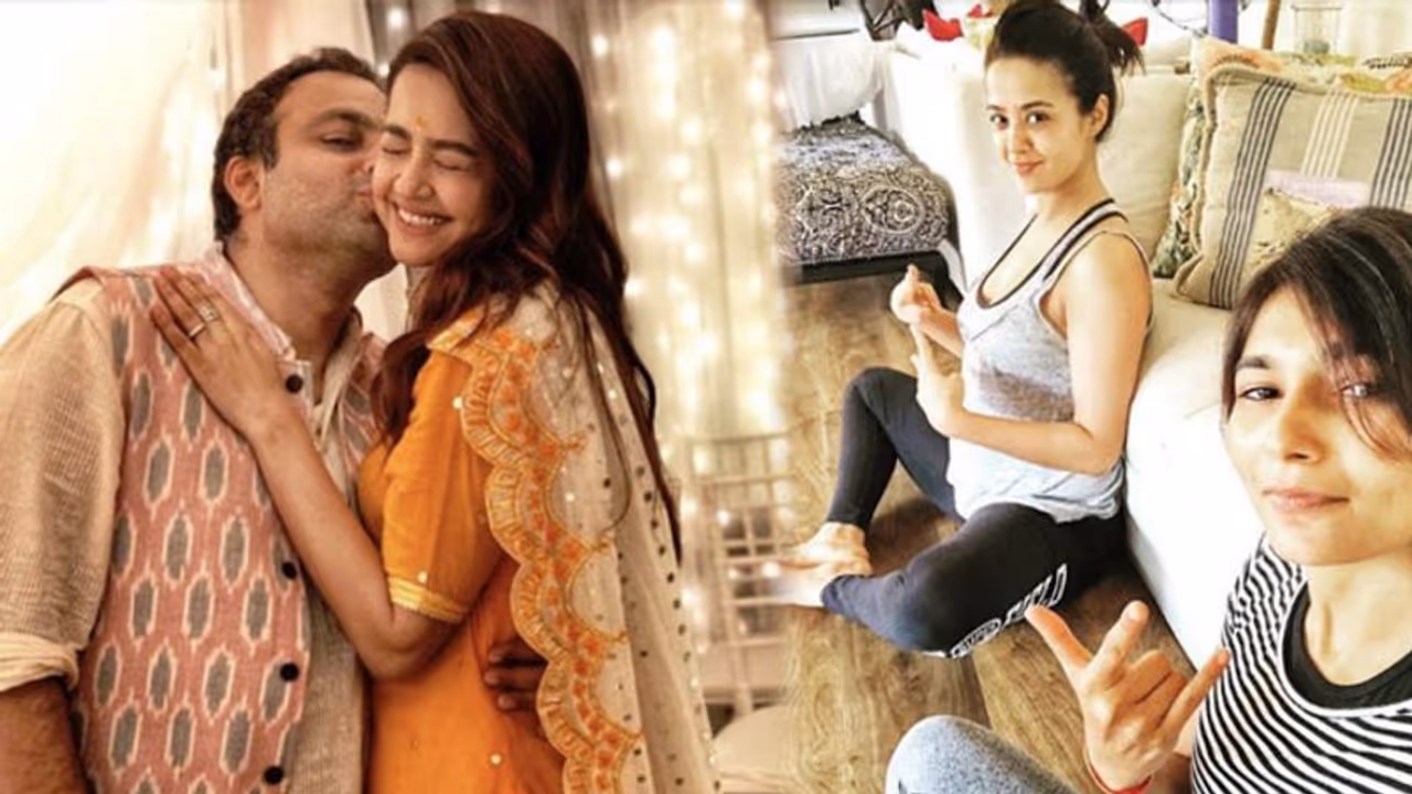 Surveen Chawla already into prenatal yoga poses with her four month baby bump see pictures Surveen Chawla already into prenatal yoga poses with her four month baby bump see pictures