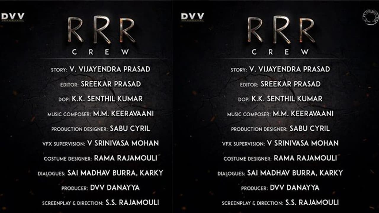 'RRR' టెక్నీషియన్లపై క్లారిటీ..! 'RRR' టెక్నీషియన్లపై క్లారిటీ..!