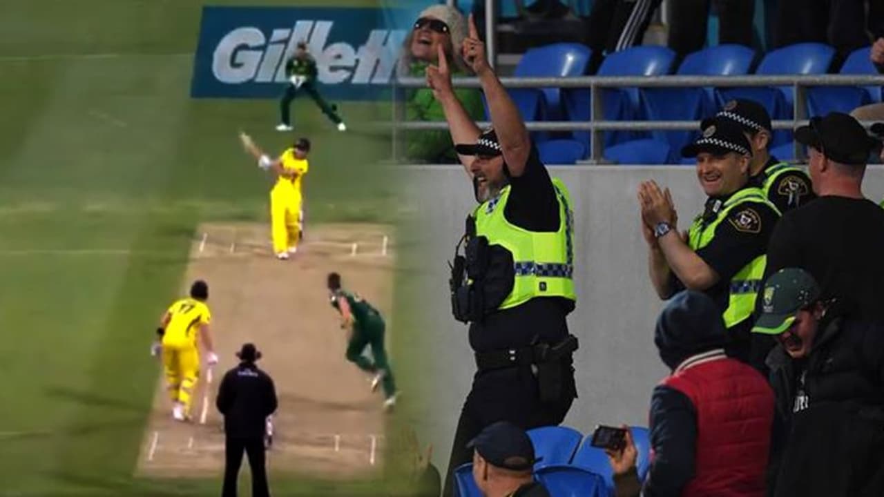 Watch: Police officer takes spectacular running catch at Australia South Africa 3rd ODI