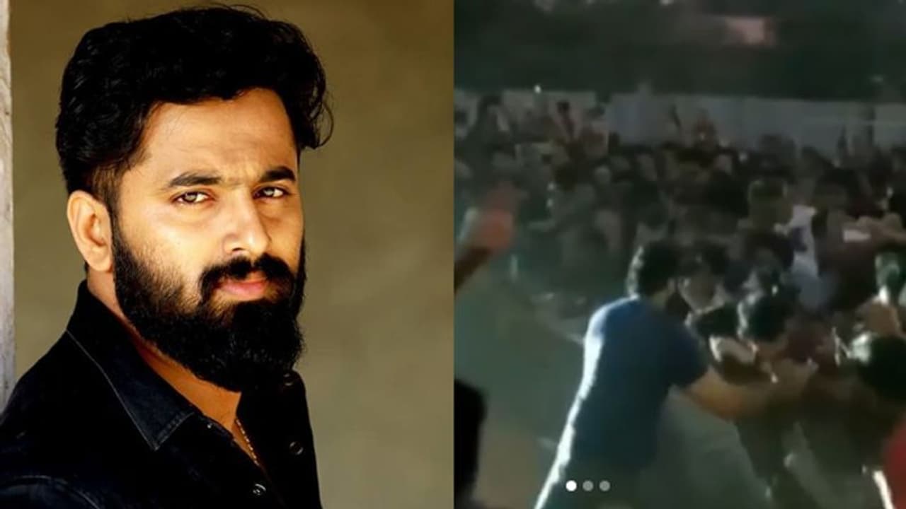 ആവേശം അതിര് കടന്നപ്പോള്‍ സുരക്ഷാ വേലി മറിഞ്ഞു; വിദ്യാര്‍ഥികളെ താങ്ങി രക്ഷിച്ച ഉണ്ണി മുകുന്ദന് കൈയ്യടി