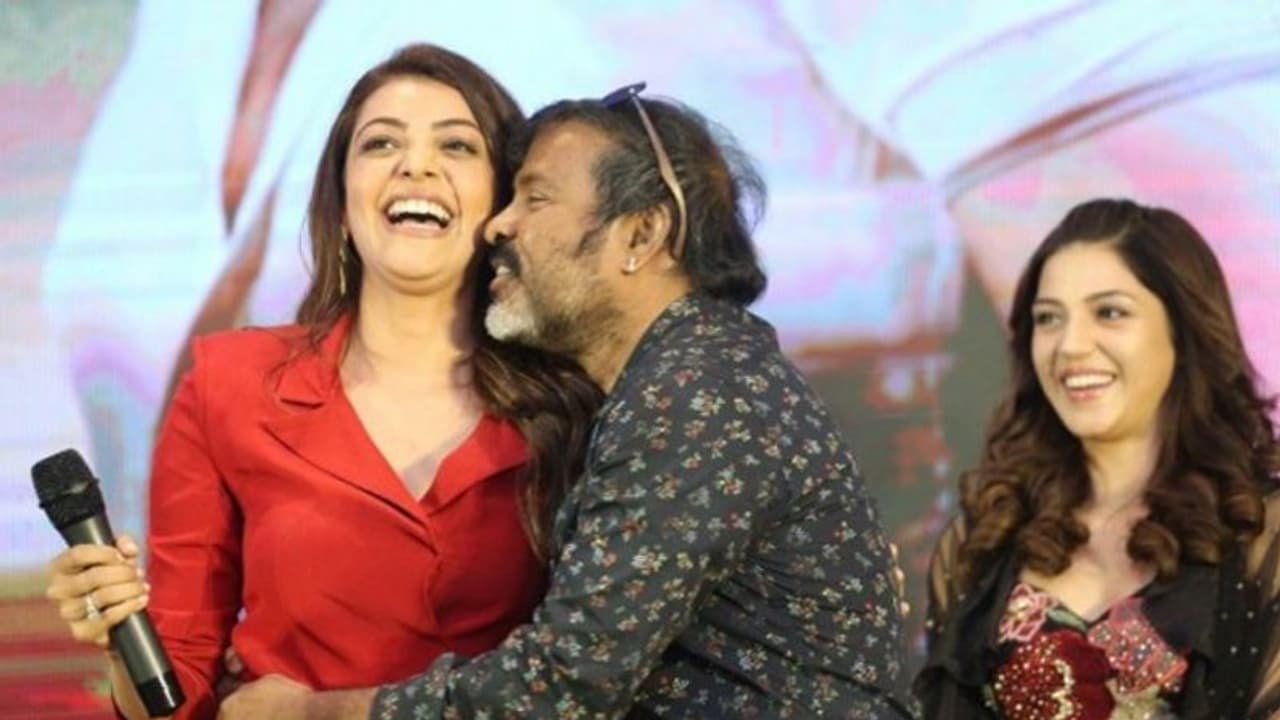 #MeToo in the making? Chota K Naidu kisses Kajal Aggarwal at teaser release event #MeToo in the making? Chota K Naidu kisses Kajal Aggarwal at teaser release event