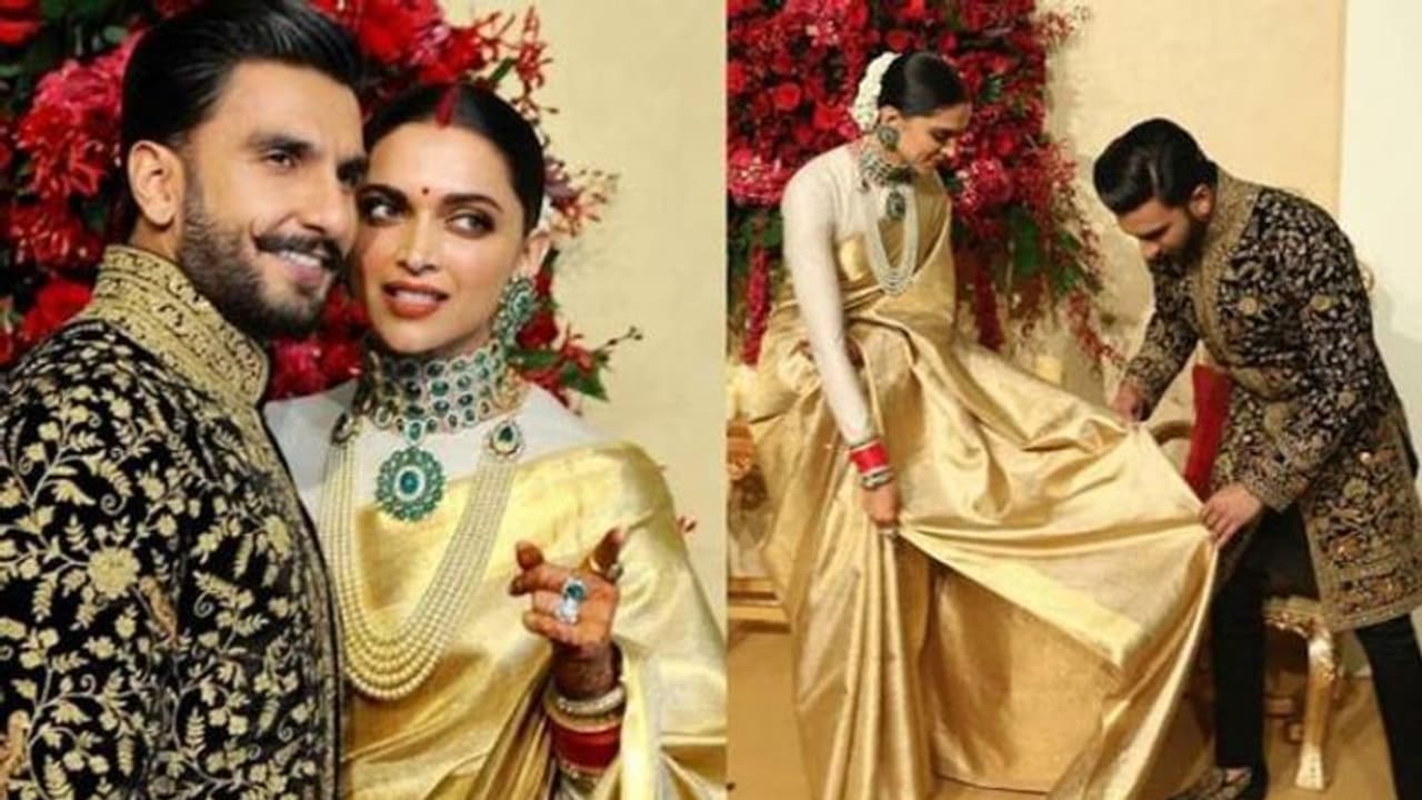 స్టేజ్ పై దీపిక చీర కొంగుని సరిచేస్తూ..! స్టేజ్ పై దీపిక చీర కొంగుని సరిచేస్తూ..!