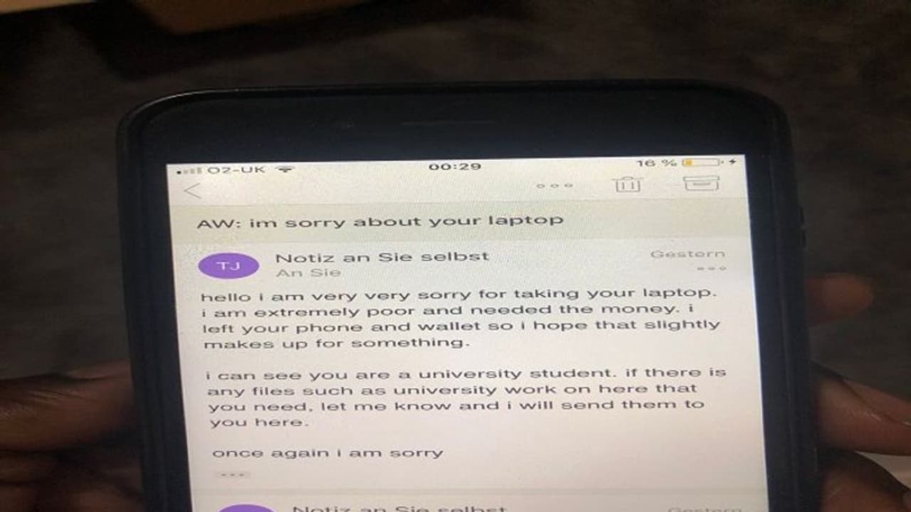 ಆಹಾ ಎಂಥಾ ಪ್ರಾಮಾಣಿಕ ಕಳ್ಳ.. ಲ್ಯಾಪ್ಟಾಪ್ ಕದ್ದ ಮೇಲೆ ಮಾಡಿದ್ದೇನು? ಆಹಾ ಎಂಥಾ ಪ್ರಾಮಾಣಿಕ ಕಳ್ಳ.. ಲ್ಯಾಪ್ಟಾಪ್ ಕದ್ದ ಮೇಲೆ ಮಾಡಿದ್ದೇನು?