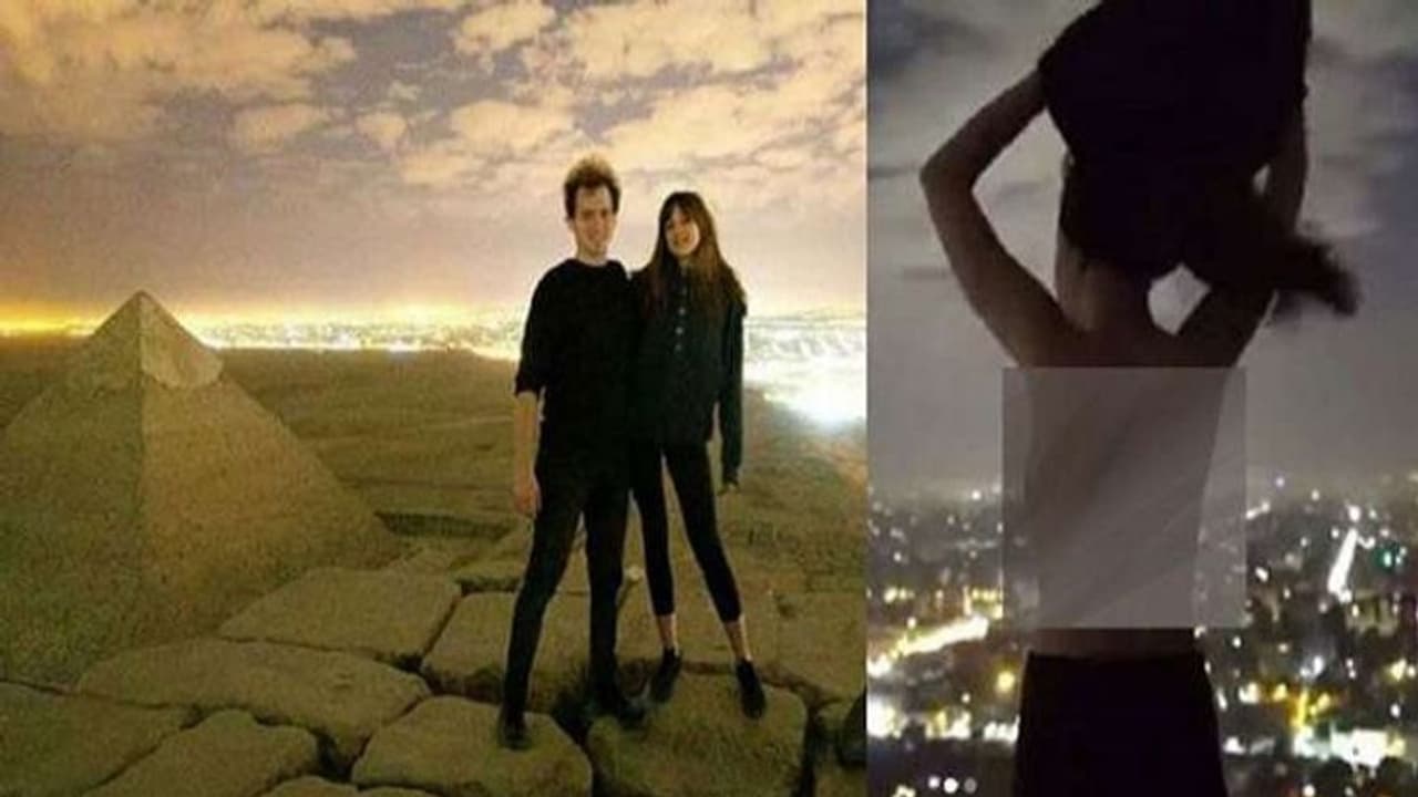 ಪಿರಮಿಡ್ ಬದಿ ಬೆತ್ತಲಾದ ಜೋಡಿ: ವಿಡಿಯೋ ವೈರಲ್!