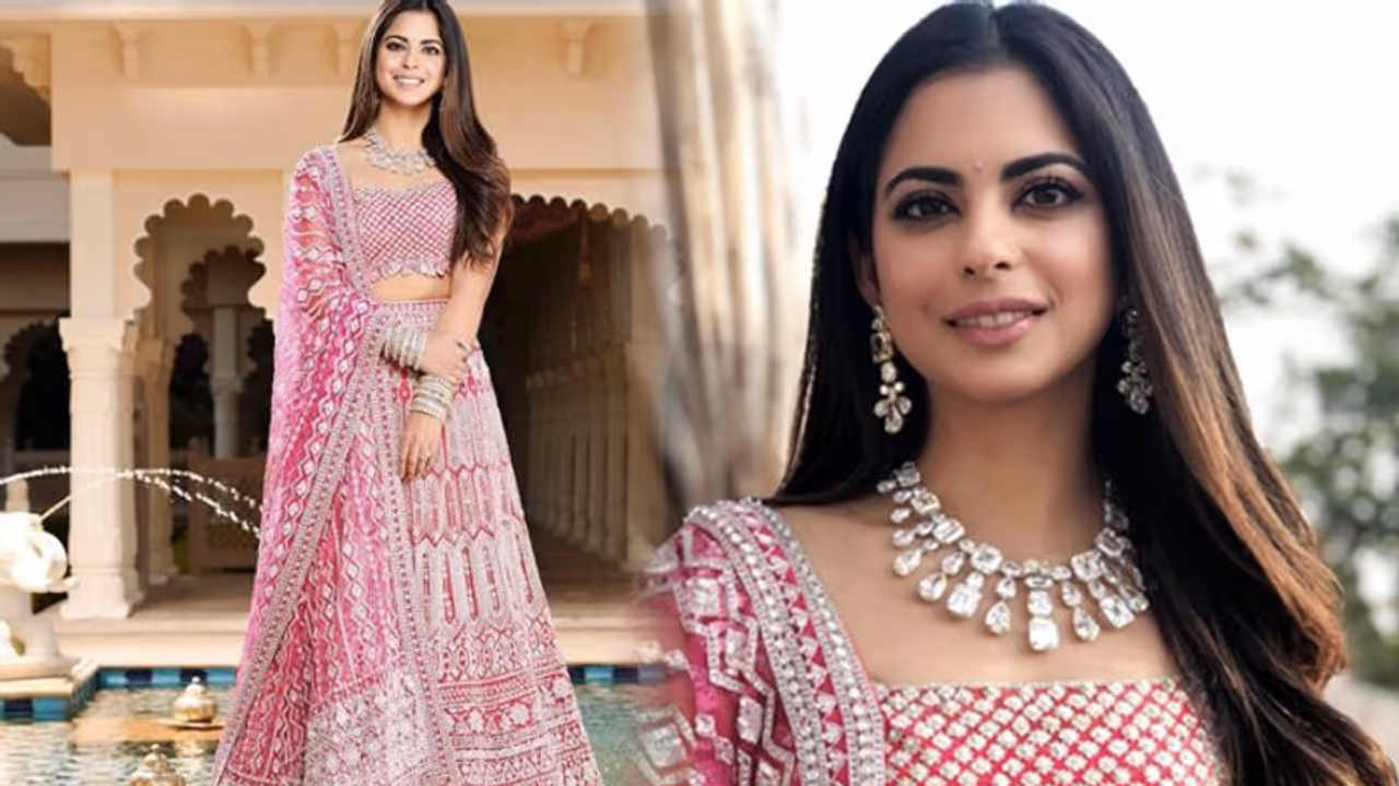 Isha Ambani wedding: Bride dons pink lehenga for 'Maha Aarti' Isha Ambani wedding: Bride dons pink lehenga for 'Maha Aarti'