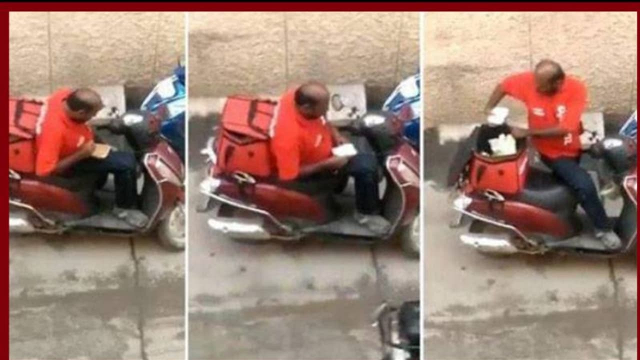 ഡെലിവറി ബോയ് വഴിയില് വെച്ച് ആ ഭക്ഷണം തുറന്ന് കഴിച്ചു വീഡിയോ ഡെലിവറി ബോയ് വഴിയില് വെച്ച് ആ ഭക്ഷണം തുറന്ന് കഴിച്ചു വീഡിയോ