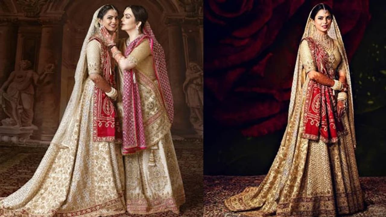 വിവാഹ വസ്ത്രത്തിൽ 35 വർഷങ്ങൾക്ക് മുമ്പുള്ള സാരിയും; വ്യത്യസ്തമായി ഇഷാ അംബാനിയുടെ വിവാഹ വസ്ത്രം വിവാഹ വസ്ത്രത്തിൽ 35 വർഷങ്ങൾക്ക് മുമ്പുള്ള സാരിയും; വ്യത്യസ്തമായി ഇഷാ അംബാനിയുടെ വിവാഹ വസ്ത്രം