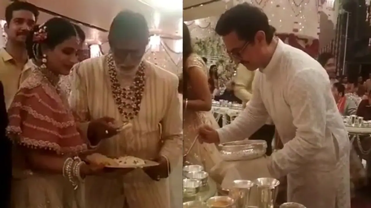 Thugs of Hindostan stars Amitabh Bachchan, Aamir Khan spotted serving food at Isha Ambani reception