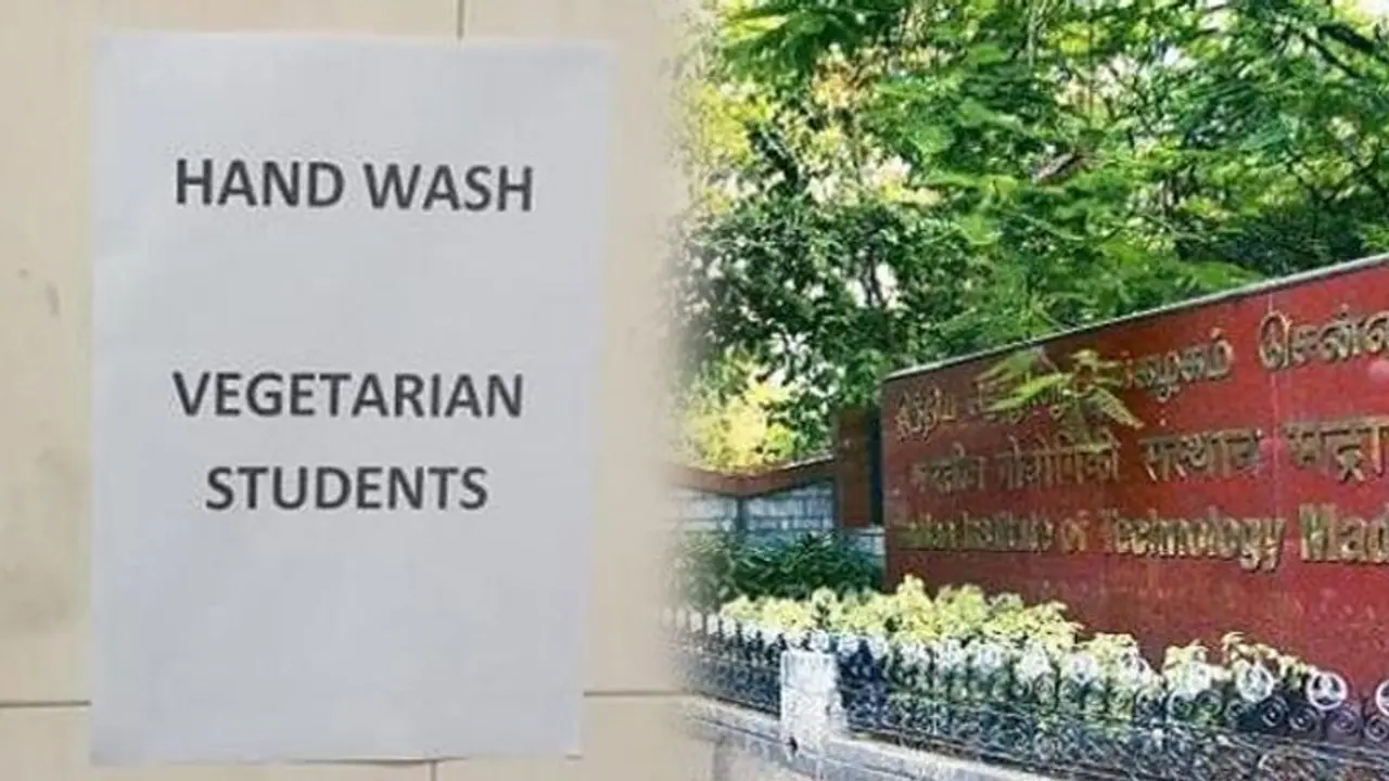 Uproar in IIT Madras over separate washbasins for veg, non veg students Uproar in IIT Madras over separate washbasins for veg, non veg students