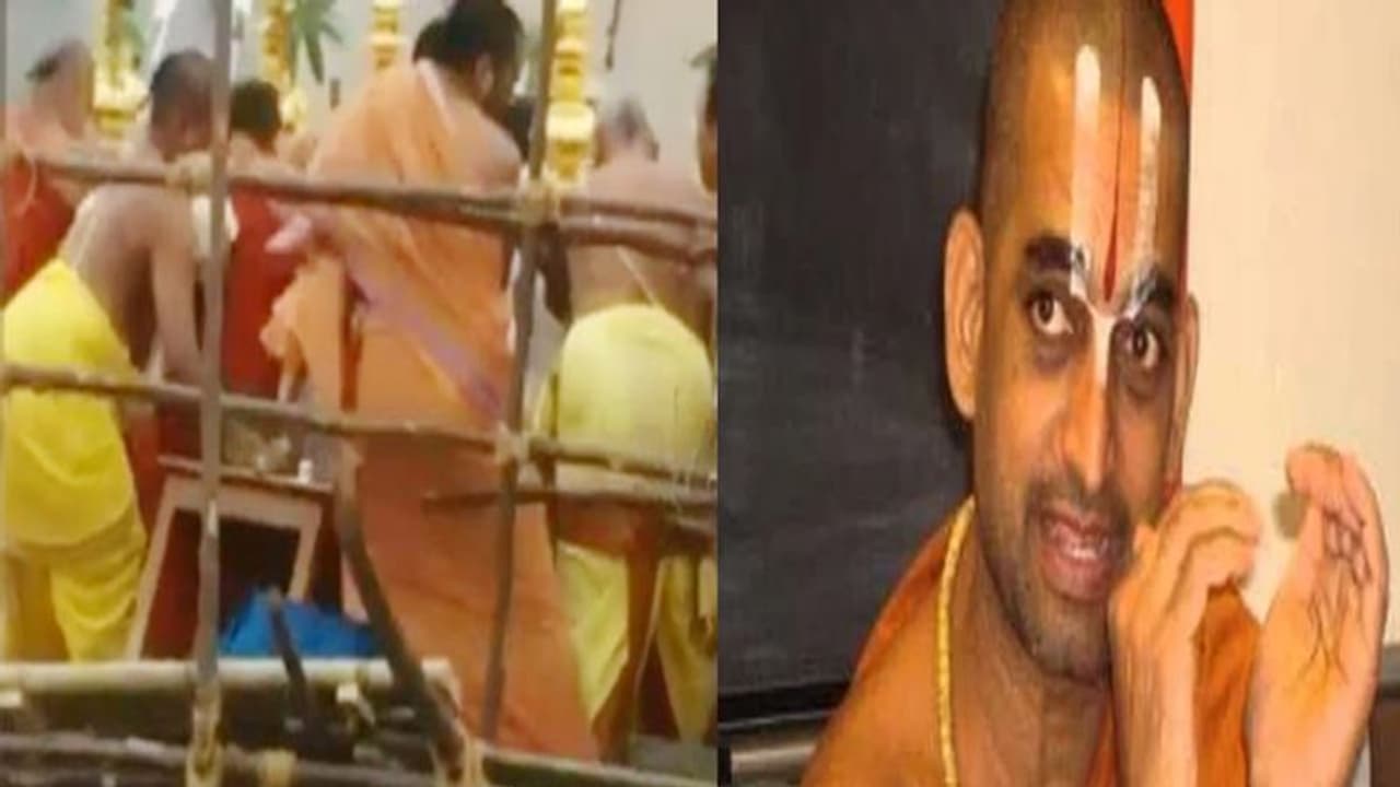 చినజీయర్ స్వామికి తప్పిన పెను ప్రమాదం...గుడిపైన పూజ చేస్తుండగా (వీడియో) చినజీయర్ స్వామికి తప్పిన పెను ప్రమాదం...గుడిపైన పూజ చేస్తుండగా (వీడియో)