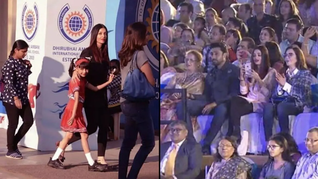 Watch: Aishwarya Rai, Abhishek Bachchan cheer for Aaradhya at school annual day