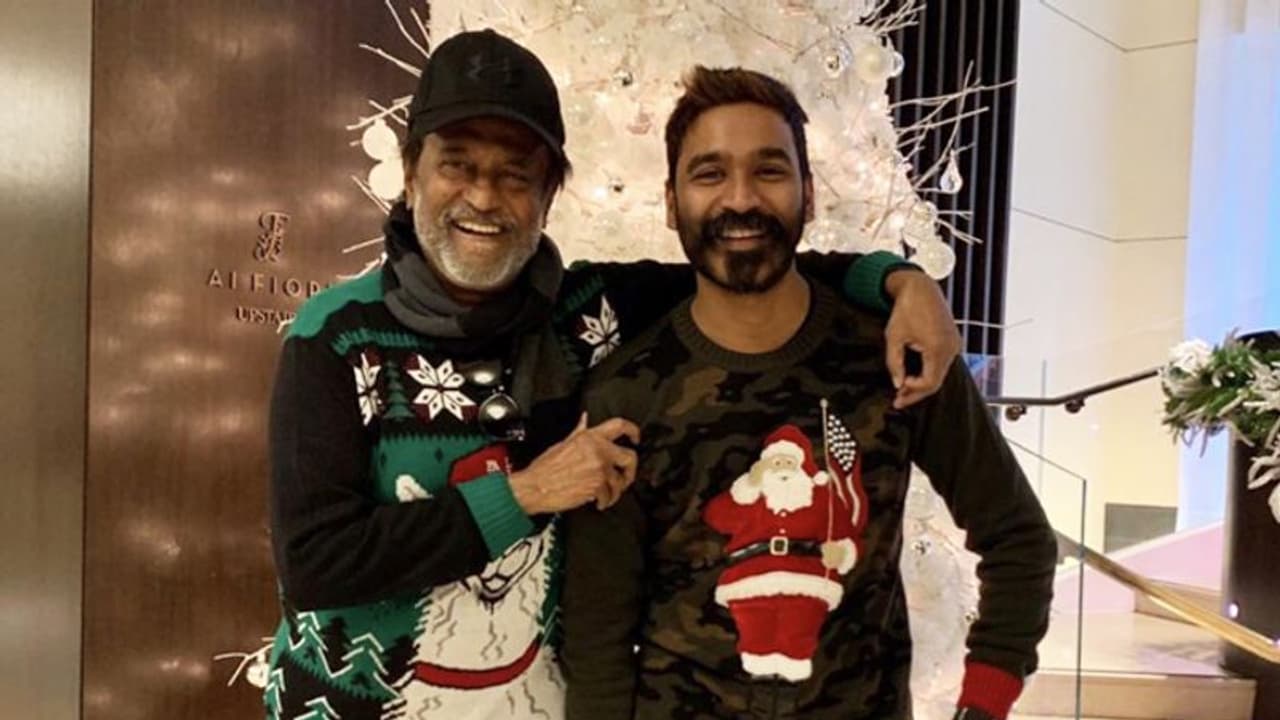 Check out Rajinikanth, son in law Dhanush posing in Christmas sweaters for major festive feels