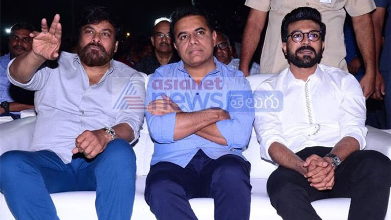 చరణ్ సినిమా ఈవెంట్.. 'మెగా' రాజకీయ భజన! చరణ్ సినిమా ఈవెంట్.. 'మెగా' రాజకీయ భజన!