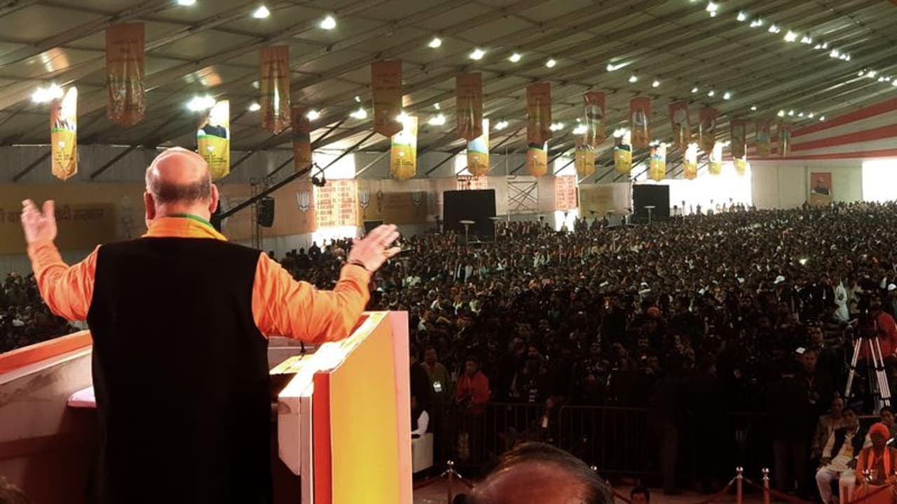 BJP kicks off 2019 poll campaign with Ram Temple demand from Ramlila ground