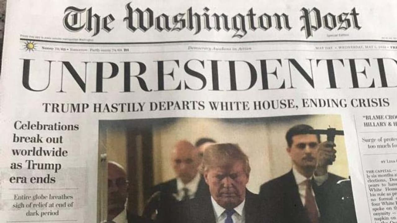 అమెరికా అధ్యక్షుడు ట్రంప్ రాజీనామా...పత్రిక కథనం అమెరికా అధ్యక్షుడు ట్రంప్ రాజీనామా...పత్రిక కథనం