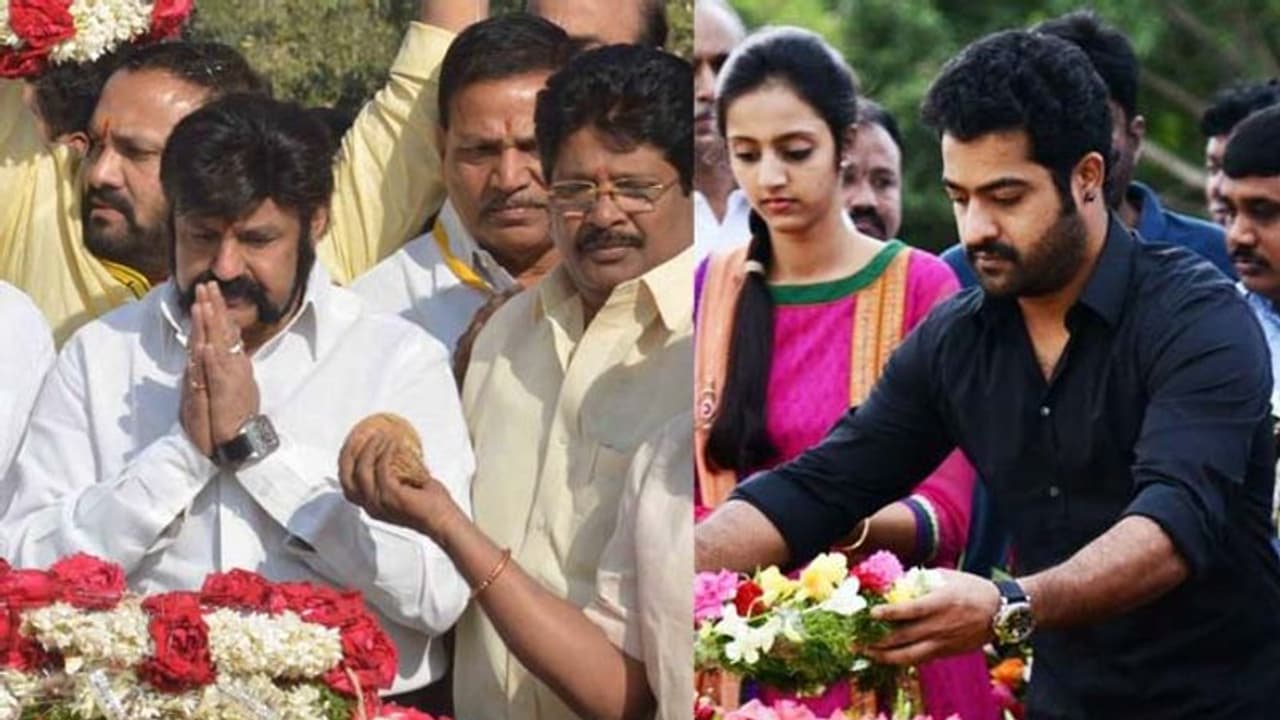 ఎన్టీఆర్ కు నివాళి: విడివిడిగా బాలయ్య, జూనియర్ ఎన్టీఆర్ ఎన్టీఆర్ కు నివాళి: విడివిడిగా బాలయ్య, జూనియర్ ఎన్టీఆర్