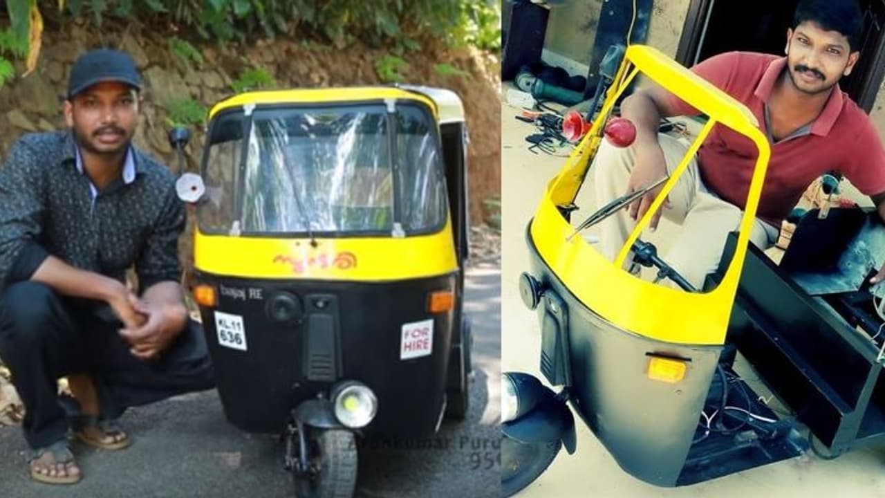 ಮಕ್ಕಳಿಗಾಗಿ ಪುಟ್ಟ ಆಟೋ ರಿಕ್ಷಾ ನಿರ್ಮಿಸಿದ ತಂದೆ!