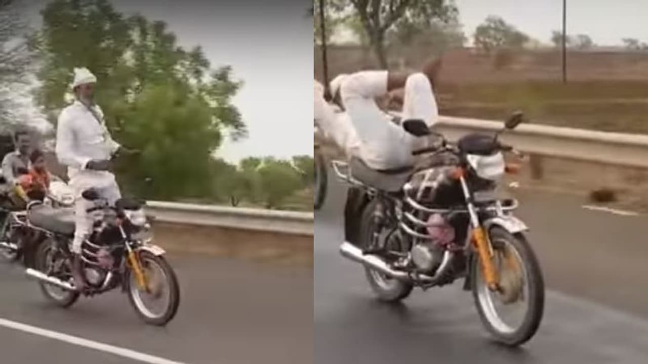 ನಡು ರಸ್ತೆಯಲ್ಲಿ ತಾತನ ಅಪಾಯಕಾರಿ ಸ್ಟಂಟ್ ವಿಡಿಯೋ ವೈರಲ್! ನಡು ರಸ್ತೆಯಲ್ಲಿ ತಾತನ ಅಪಾಯಕಾರಿ ಸ್ಟಂಟ್ ವಿಡಿಯೋ ವೈರಲ್!