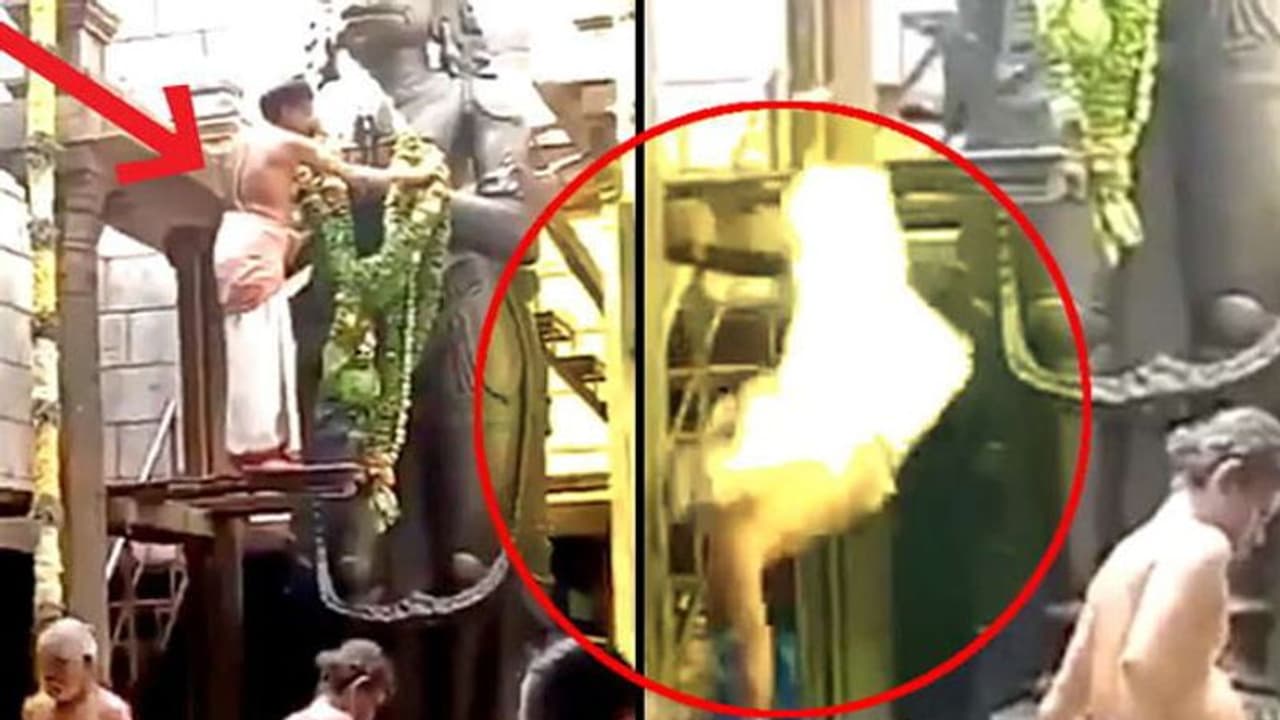 ఆంజనేయునికి మాల వేస్తూ.. కిందపడి పూజారి దుర్మరణం ఆంజనేయునికి మాల వేస్తూ.. కిందపడి పూజారి దుర్మరణం