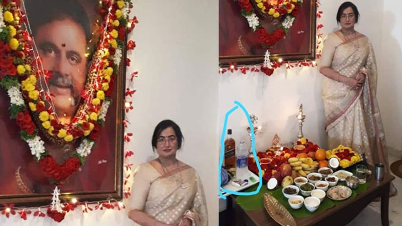 അംബരീഷിന്റെ മരണാനന്തര ചടങ്ങില്‍ മദ്യവും സിഗരറ്റും; വൈറല്‍ ചിത്രത്തെച്ചൊല്ലി സോഷ്യല്‍ മീഡിയയില്‍ ചര്‍ച്ച