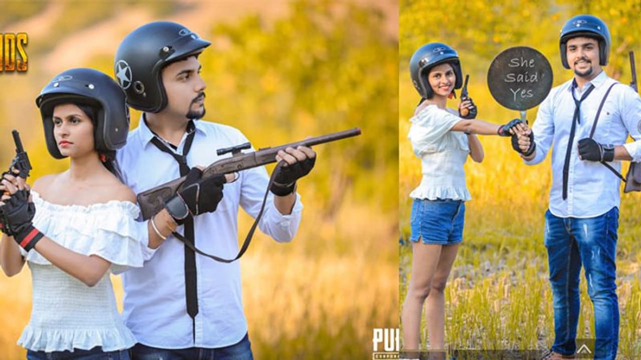 ‘പബ്ജി’ തരംഗത്തിൽ ഒരു പ്രീ വെഡ്ഡിങ് ഫോട്ടോഷൂട്ട്