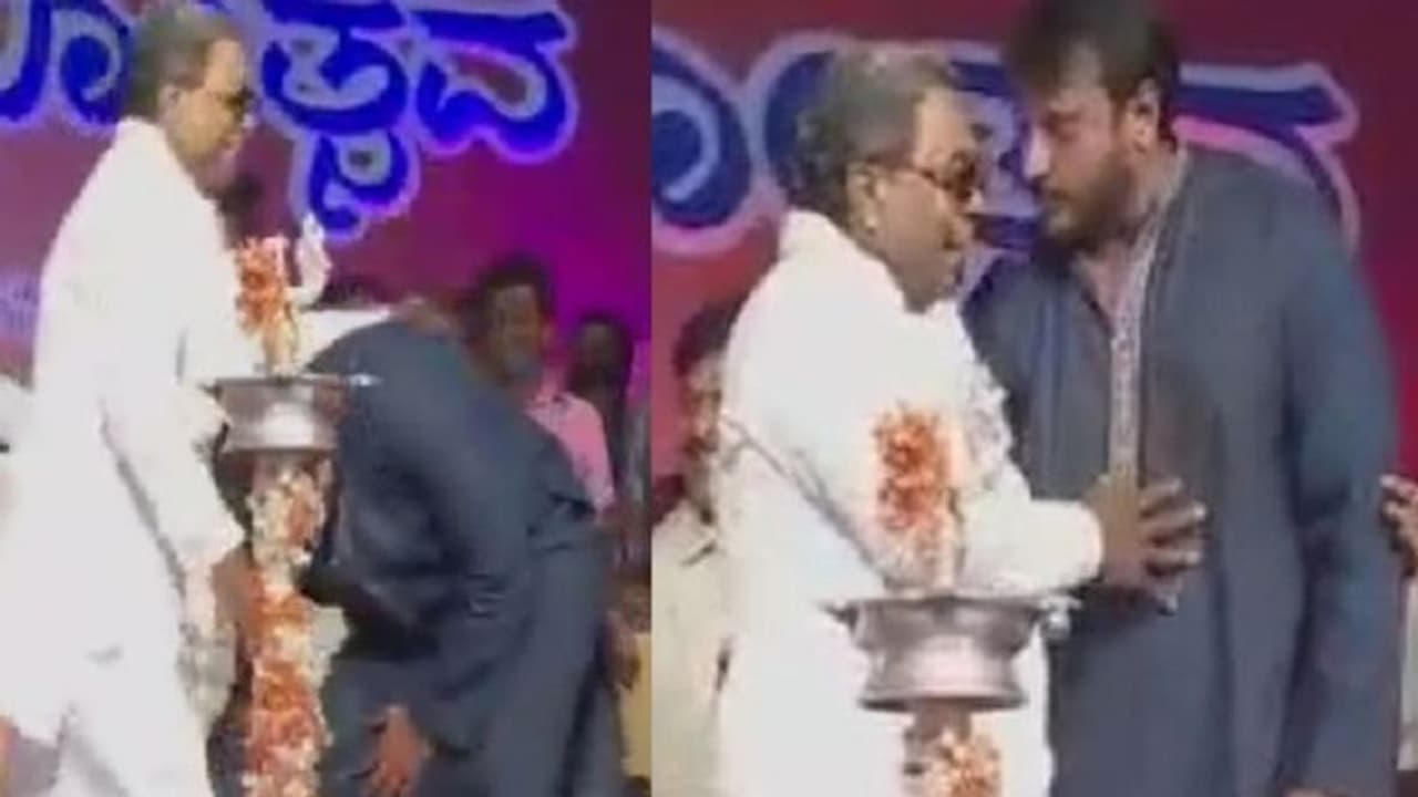 ಸಿದ್ದರಾಮಯ್ಯ ಕಾಲಿಗೆ ನಮಸ್ಕರಿಸಿ ಸರಳತೆ ಮೆರೆದ ದರ್ಶನ್ ಸಿದ್ದರಾಮಯ್ಯ ಕಾಲಿಗೆ ನಮಸ್ಕರಿಸಿ ಸರಳತೆ ಮೆರೆದ ದರ್ಶನ್