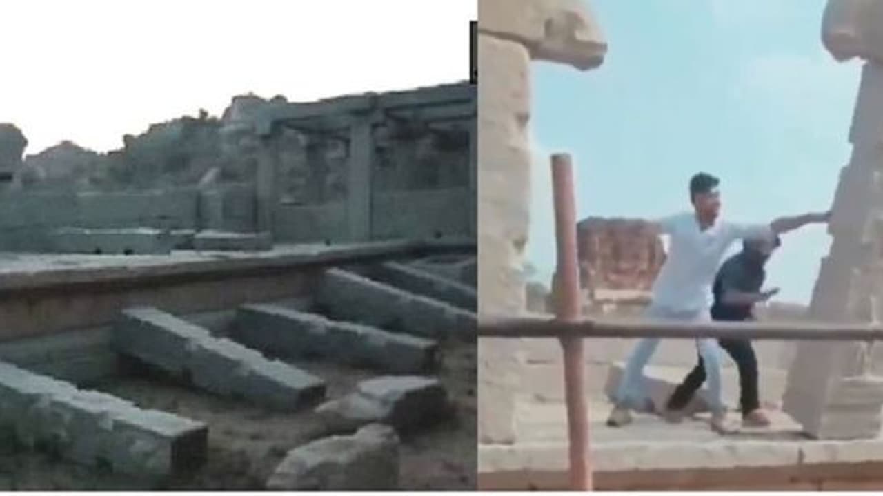 हंपी के मशहूर स्तंभों को गिराने के आरोपी अब तक गिरफ्त से बाहर