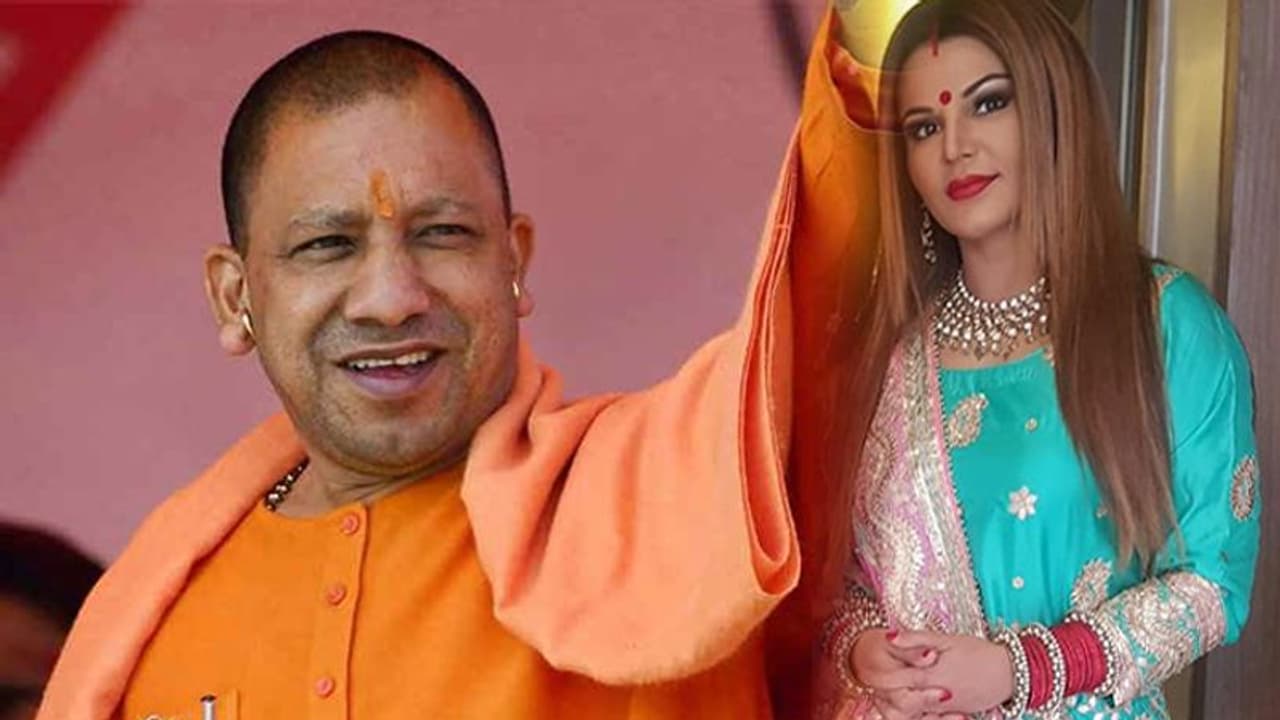 नई नवेली दुल्हन की तरह कुंभ पहुंची राखी सावंत, योगी की तारीफ में लगाए नारे