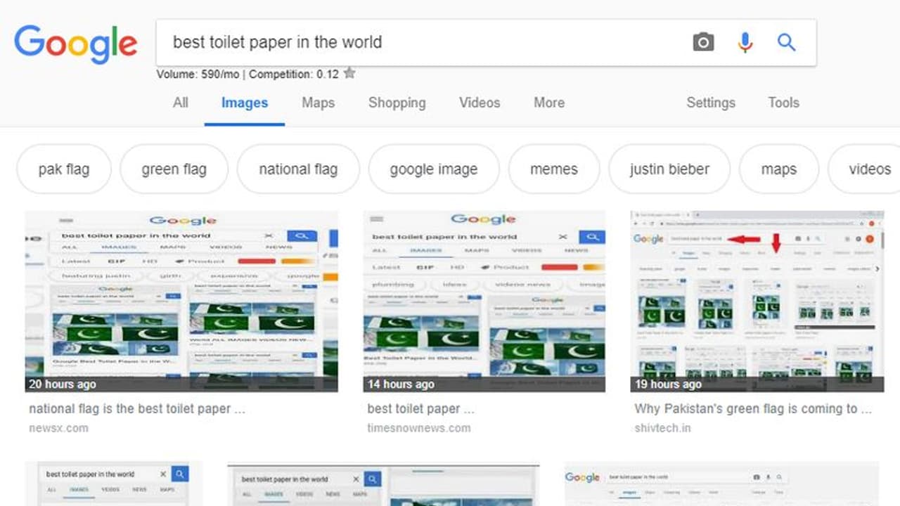 Pakistan flag ‘best toilet paper in the world’? That’s what Google search says