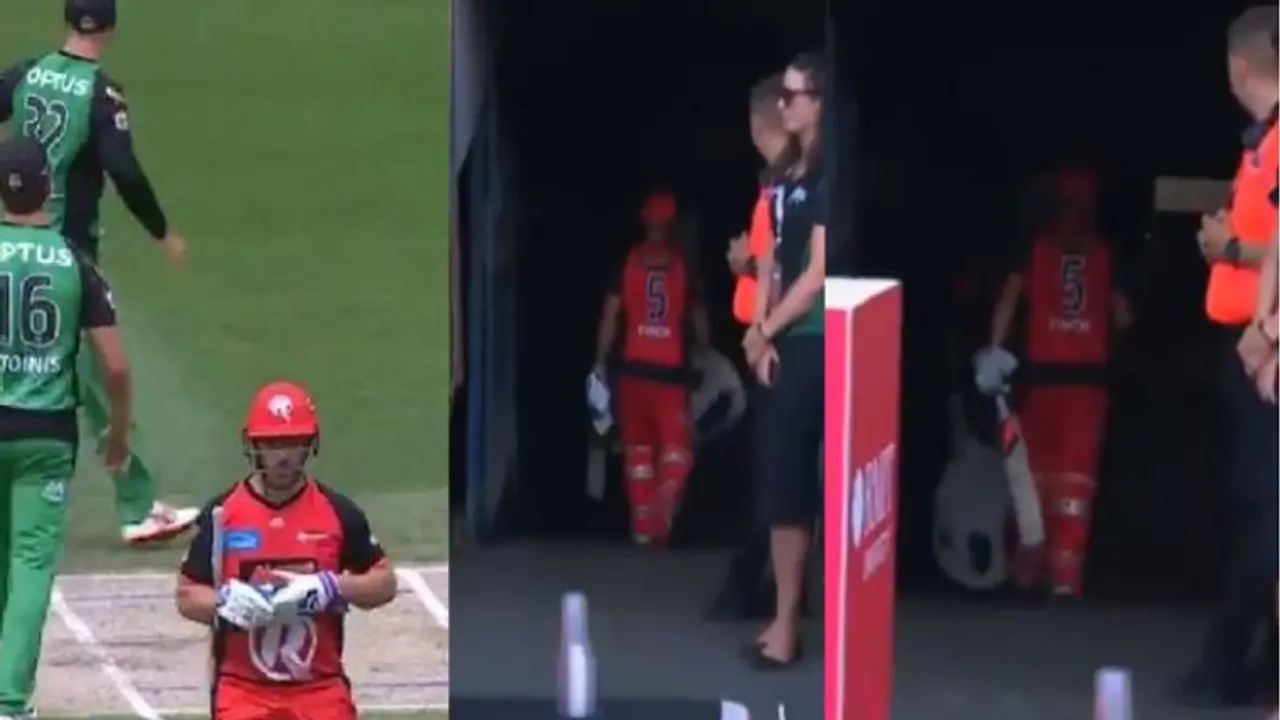 ரன் அவுட்டான கடுப்பில் பேட்டை வைத்து அடித்து நொறுக்கிய ஆரோன் ஃபின்ச்!! வீடியோ ரன் அவுட்டான கடுப்பில் பேட்டை வைத்து அடித்து நொறுக்கிய ஆரோன் ஃபின்ச்!! வீடியோ