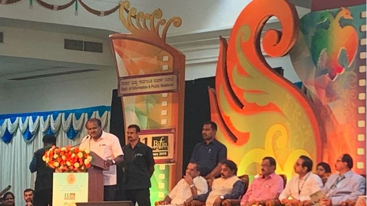 Bengaluru International Film Festival: Kumaraswamy adds humour as genre to his speech Bengaluru International Film Festival: Kumaraswamy adds humour as genre to his speech