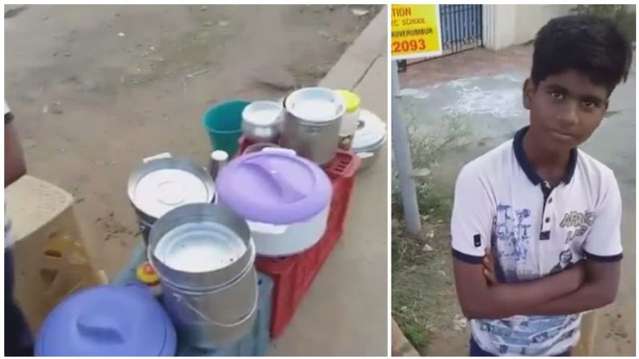 மதிய வேளை வெயிலில்.. வறுமையை போக்க ரோட்டோரம் நின்று கம்பு பணியாரம் விற்கும் "பள்ளி சிறுவன்".. குவியும் பாராட்டு..! மதிய வேளை வெயிலில்.. வறுமையை போக்க ரோட்டோரம் நின்று கம்பு பணியாரம் விற்கும் "பள்ளி சிறுவன்".. குவியும் பாராட்டு..!