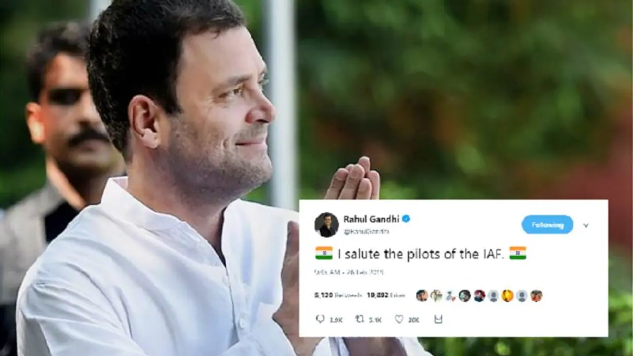 ಭಾರತೀಯ ಸೇನೆಯ ಕಾರ್ಯಾಚರಣೆಗೆ ರಾಹುಲ್ ಗಾಂಧಿ ಸಲಾಂ ಭಾರತೀಯ ಸೇನೆಯ ಕಾರ್ಯಾಚರಣೆಗೆ ರಾಹುಲ್ ಗಾಂಧಿ ಸಲಾಂ