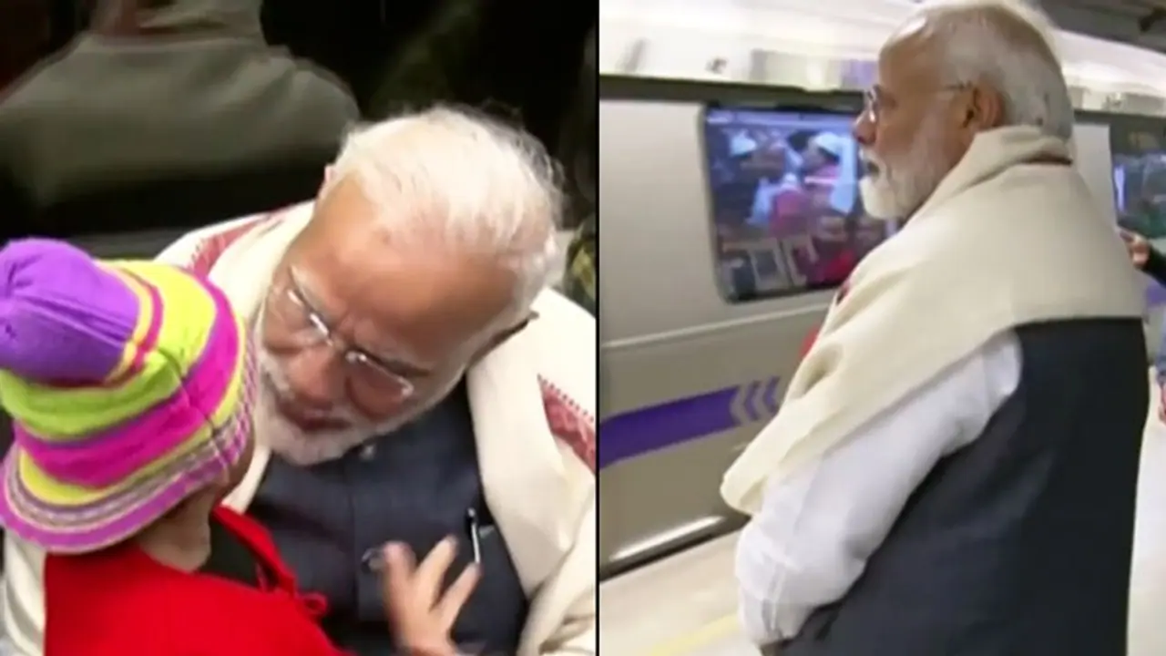 PM Modi takes metro ride to ISKCON; interacts with commuters, takes selfies