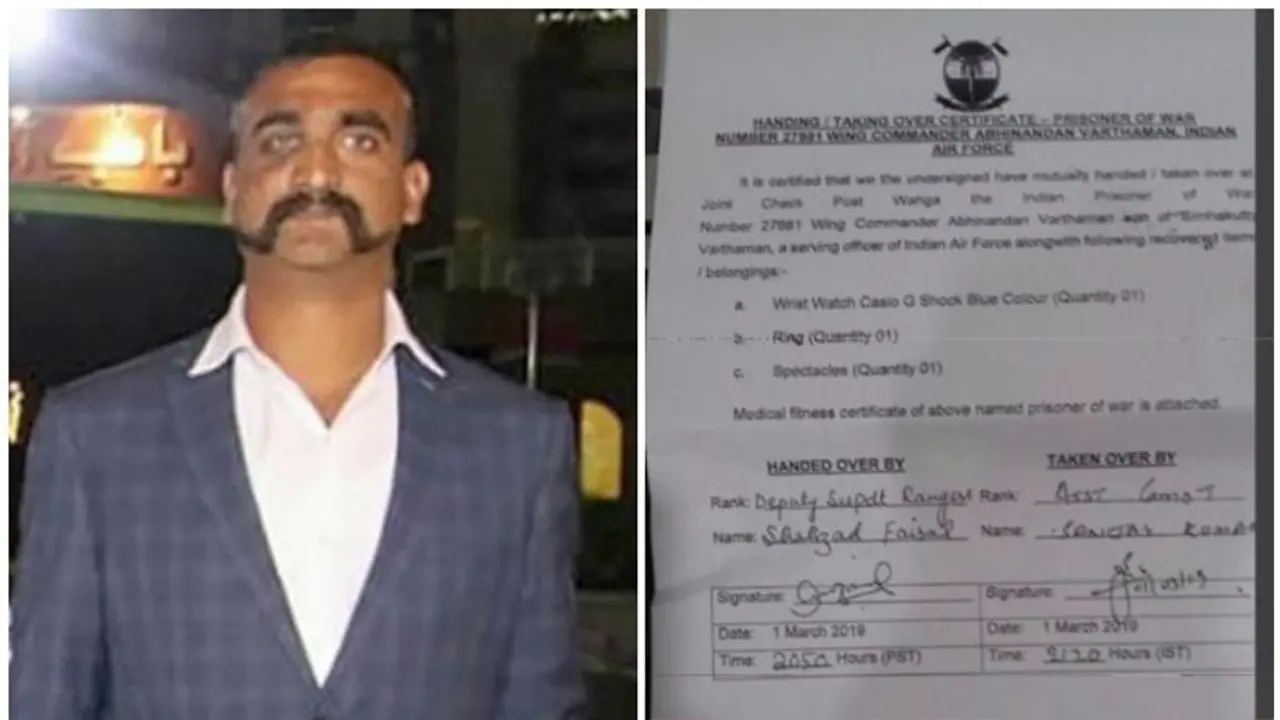 അഭിനന്ദന്റെ വാച്ചും മോതിരവും തിരികെ നല്കി; തോക്ക് പിടിച്ചുവച്ച് പാകിസ്ഥാന് അഭിനന്ദന്റെ വാച്ചും മോതിരവും തിരികെ നല്കി; തോക്ക് പിടിച്ചുവച്ച് പാകിസ്ഥാന്