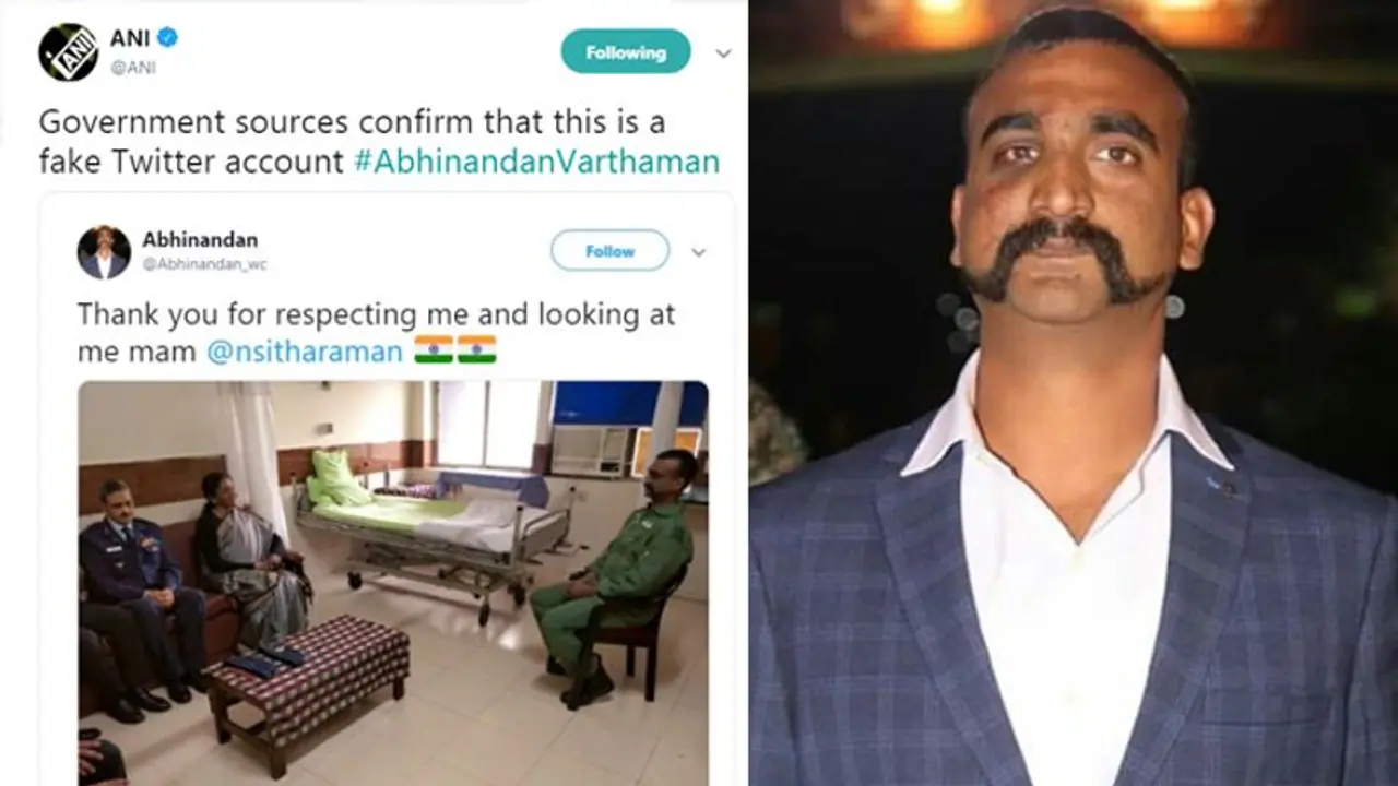 ಎಚ್ಚರ...! ಪೈಲಟ್ ಅಭಿನಂದನ್ ಹೆಸರಿನಲ್ಲಿ ನಕಲಿ ಖಾತೆಗಳು, ನಡೆಯುತ್ತಿದೆ ಫ್ರಾಡ್!