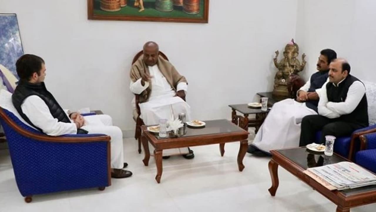 Election 2019: JDS would settle for 10 seats, says Deve Gowda after meeting with Rahul Gandhi