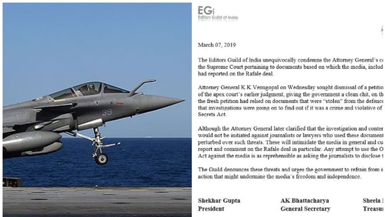 മാധ്യമ സ്വാതന്ത്ര്യം ഹനിക്കരുത്: റഫാൽ വിവാദത്തിൽ കേന്ദ്രസർക്കാരിനെതിരെ എഡിറ്റേഴ്സ് ഗിൽഡ് മാധ്യമ സ്വാതന്ത്ര്യം ഹനിക്കരുത്: റഫാൽ വിവാദത്തിൽ കേന്ദ്രസർക്കാരിനെതിരെ എഡിറ്റേഴ്സ് ഗിൽഡ്