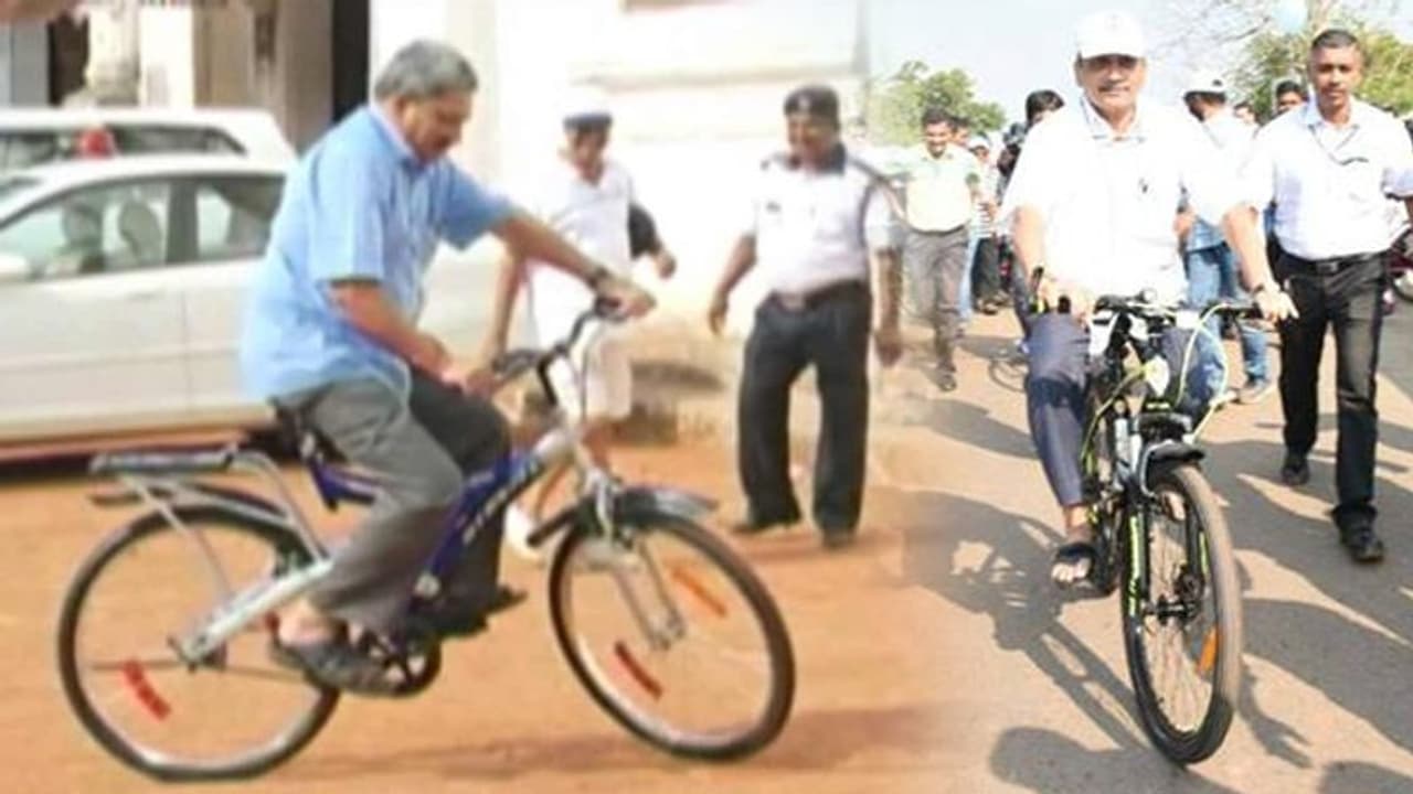 ಸಿಎಂ ಆದಾಗಲೂ ವಿಧಾನಸಭೆಗೆ ಸೈಕಲ್ ತುಳಿದುಕೊಂಡು ಬರುತ್ತಿದ್ದ ಪರ್ರಿಕರ್! ಸಿಎಂ ಆದಾಗಲೂ ವಿಧಾನಸಭೆಗೆ ಸೈಕಲ್ ತುಳಿದುಕೊಂಡು ಬರುತ್ತಿದ್ದ ಪರ್ರಿಕರ್!