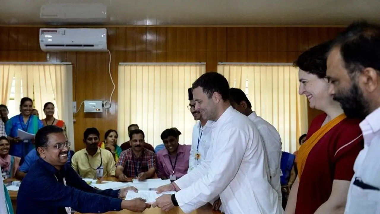 केरल के वायनाड से राहुल गांधी ने किया नामांकन, प्रियंका भी रही साथ