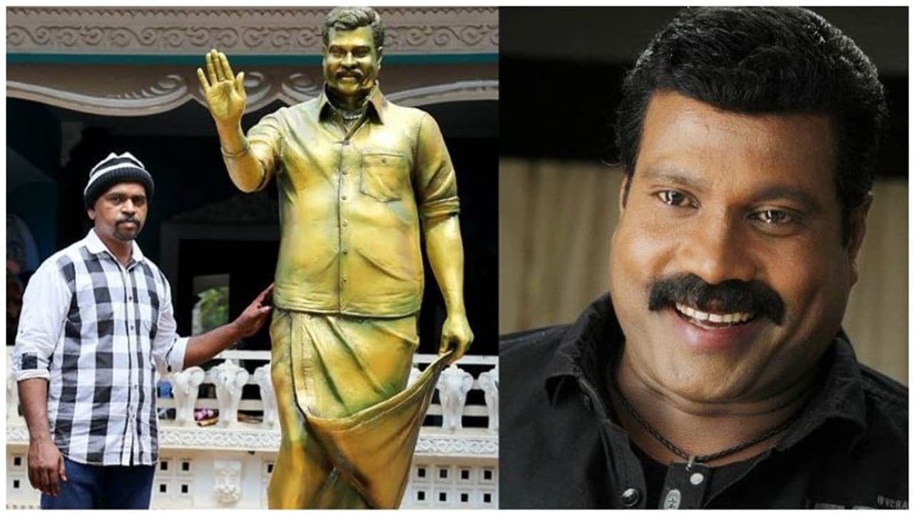 மறைந்த கலாபவன் மணியின் சிலையில் வடிந்த ரத்தம்...பீதியில் பொதுமக்கள்... மறைந்த கலாபவன் மணியின் சிலையில் வடிந்த ரத்தம்...பீதியில் பொதுமக்கள்...