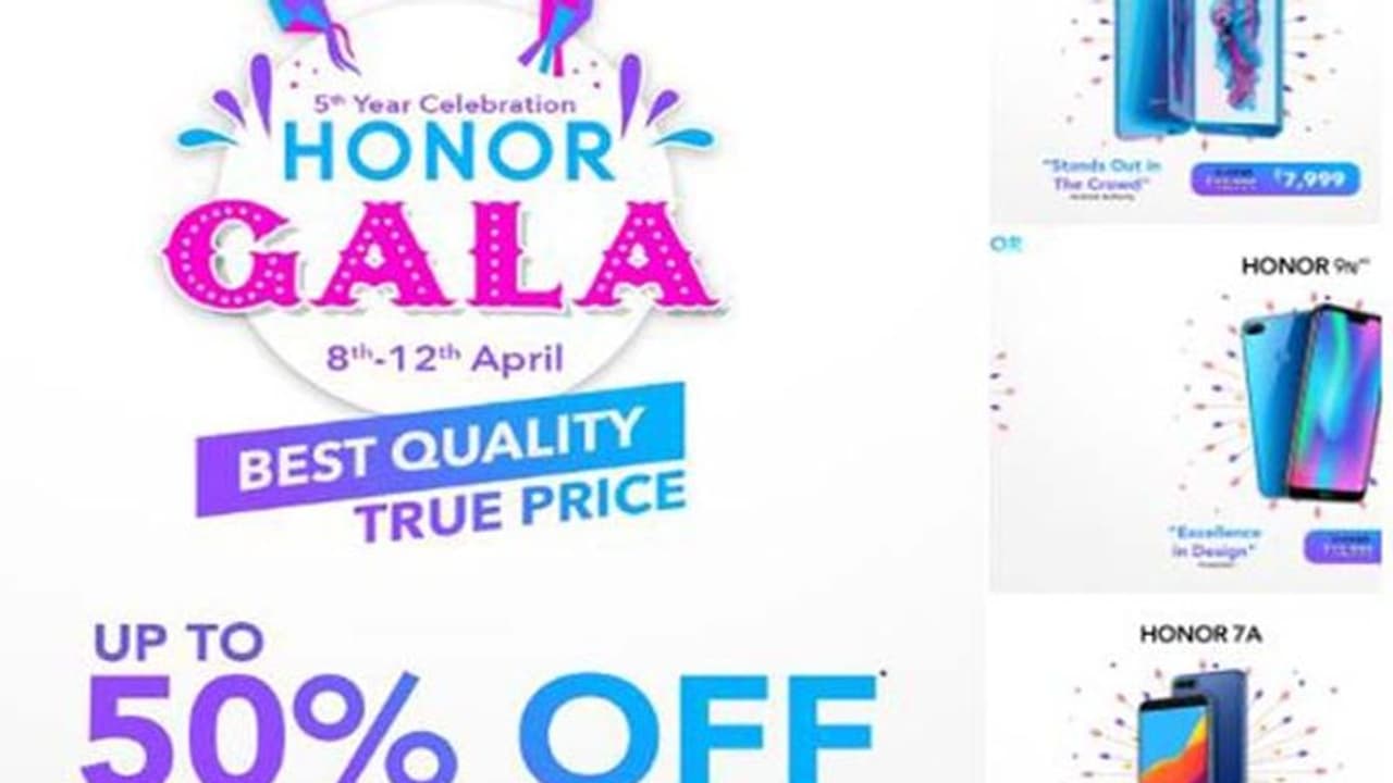 నేటి నుంచే హానర్ గాలా సెలబ్రేషన్స్: స్మార్ట్ఫోన్లపై భారీ డిస్కౌంట్లు! నేటి నుంచే హానర్ గాలా సెలబ్రేషన్స్: స్మార్ట్ఫోన్లపై భారీ డిస్కౌంట్లు!
