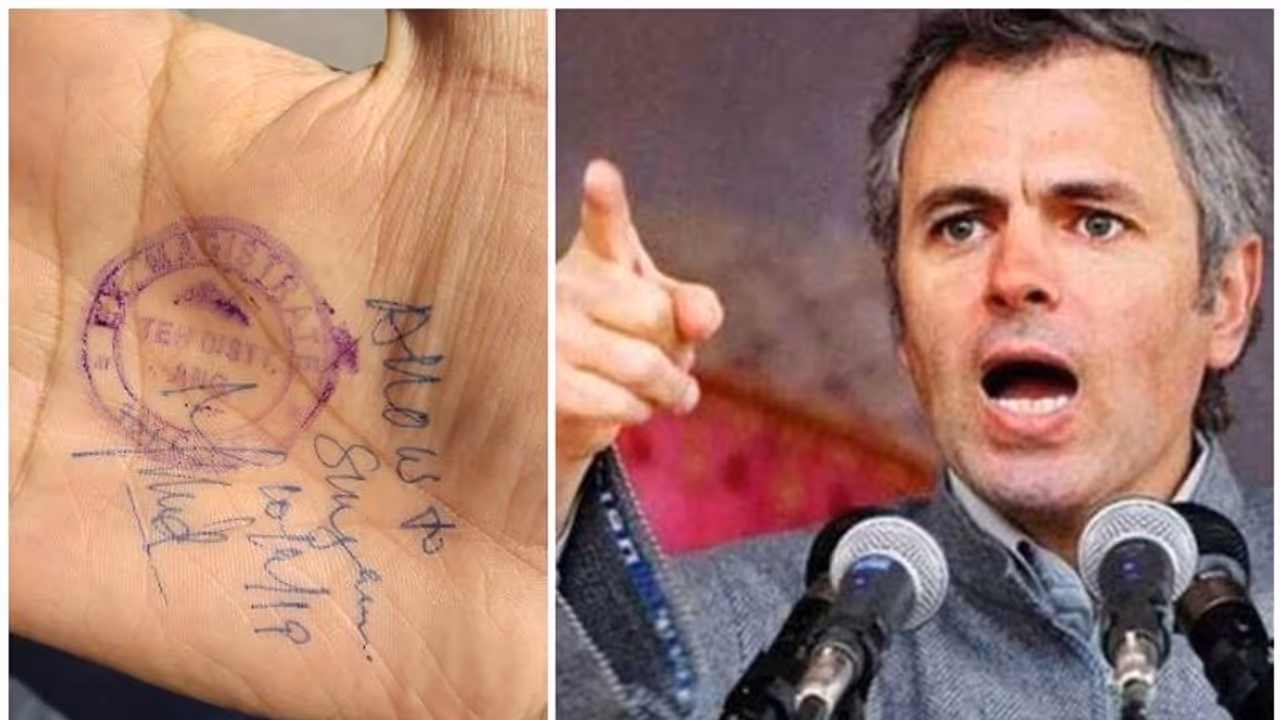 കശ്മീരിൽ യാത്ര ചെയ്യാൻ ഉള്ളംകയ്യിൽ ചാപ്പയടിച്ച് പാസ്; പ്രതിഷേധവുമായി ഒമർ അബ്ദുള്ള കശ്മീരിൽ യാത്ര ചെയ്യാൻ ഉള്ളംകയ്യിൽ ചാപ്പയടിച്ച് പാസ്; പ്രതിഷേധവുമായി ഒമർ അബ്ദുള്ള