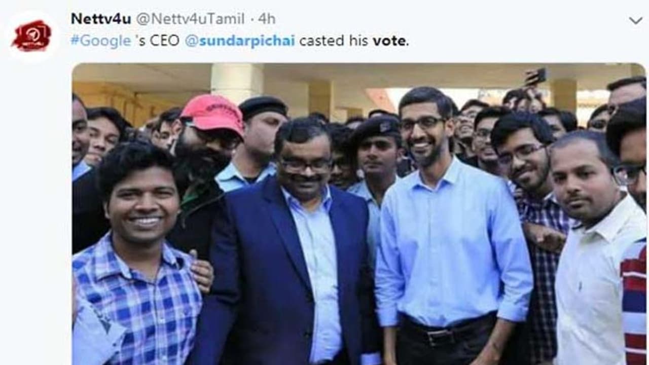 సుందర్ పిచాయ్ ఓటు వేశారా! అసలేం జరిగింది? సుందర్ పిచాయ్ ఓటు వేశారా! అసలేం జరిగింది?
