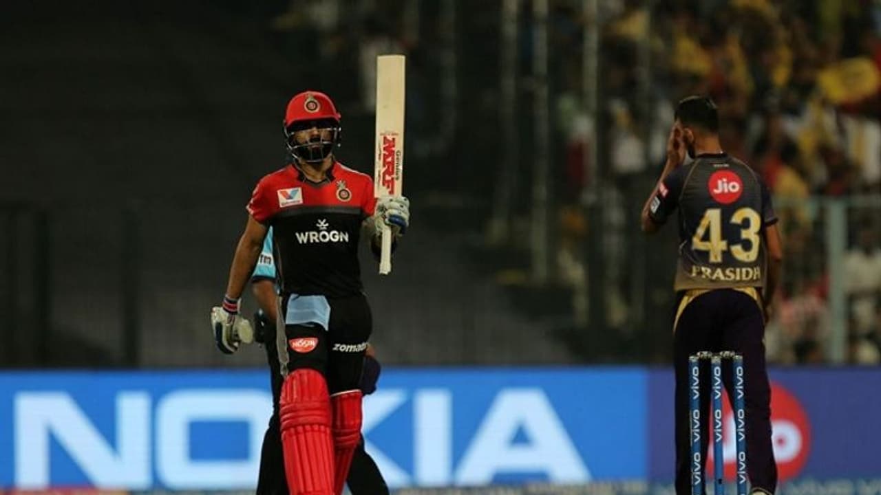 IPL 2019: ವಿರಾಟ್ ಕೊಹ್ಲಿ ಭರ್ಜರಿ ಸೆಂಚುರಿ KKRಗೆ 214 ರನ್ ಗುರಿ IPL 2019: ವಿರಾಟ್ ಕೊಹ್ಲಿ ಭರ್ಜರಿ ಸೆಂಚುರಿ KKRಗೆ 214 ರನ್ ಗುರಿ