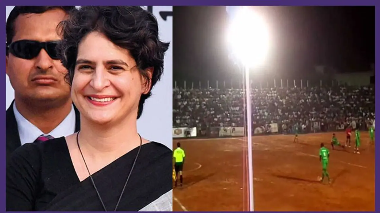 കാല്പ്പന്തിന്റെ കളിത്തട്ടില് ഫുട്ബോൾ രാഷ്ട്രീയവുമായി പ്രിയങ്ക ഗാന്ധി കാല്പ്പന്തിന്റെ കളിത്തട്ടില് ഫുട്ബോൾ രാഷ്ട്രീയവുമായി പ്രിയങ്ക ഗാന്ധി