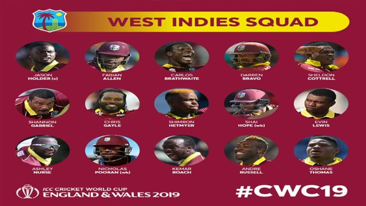 వెస్టిండిస్ వరల్డ్ కప్ జట్టు: పొలార్డ్, నరైన్ ఔట్...రస్సెల్, గేల్ ఇన్ వెస్టిండిస్ వరల్డ్ కప్ జట్టు: పొలార్డ్, నరైన్ ఔట్...రస్సెల్, గేల్ ఇన్